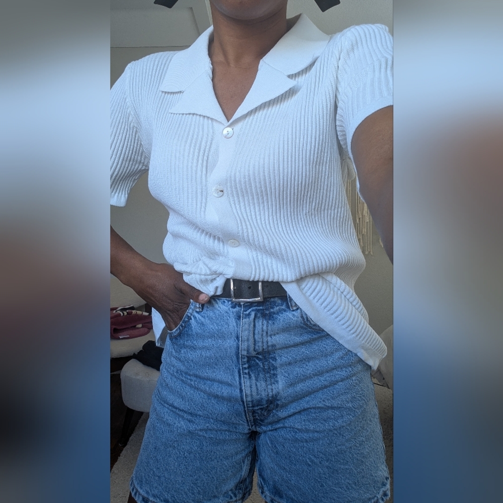 White collared button up